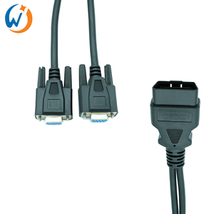 OBD dişi konnektör kablo özelleştirmek için çift db9 için OBD teşhis uzatma kablosu Obd2 Splitter kablo
