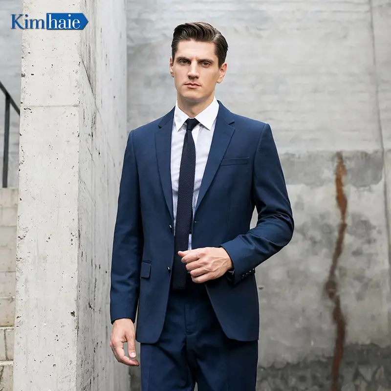 Top sale Men's solid navy jacket stretch Italy business suit slim fit blazers
