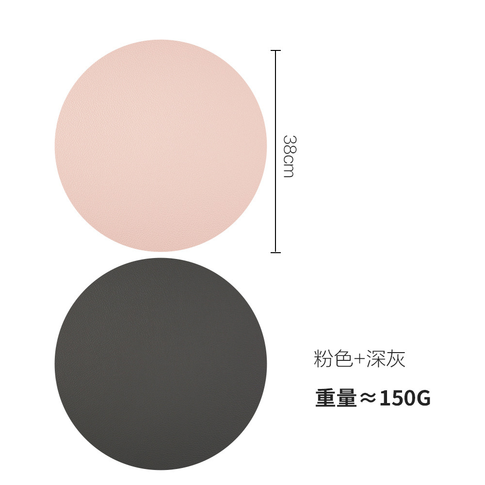 Manteles individuales de doble cara rosa y gris oscuro
