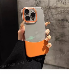 Itme iki renk temizle şeffaf Anti sarı akrilik Pc darbeye geri telefon iphone için kılıf 15 14 13 12 11 kabuk - Product Image 1