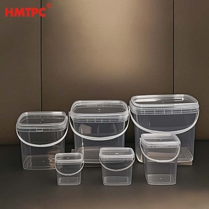 PP материал 0.3L 0.5L 1L 1.5L 2L 3L 5L прозрачное ведро Квадратный Контейнер для хранения материалов PP с крышкой и ручкой - Product Image 2