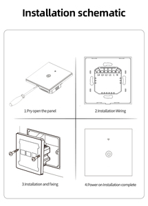 XZJ Tuya Smart 2ギャング電気スイッチ防水防水タッチパネル付き10A Max. Current Compatible with Smart Life App - Product Image 5