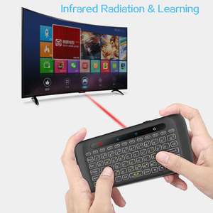 H20 Mini teclado inalámbrico retroiluminación Touchpad Air Mouse IR Leaning Control remoto para Android Box Smart TV Windows - Product Image 4