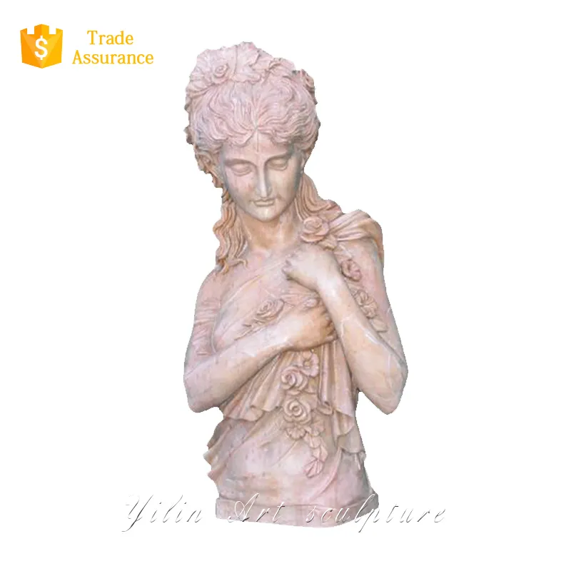 Escultura de piedra tamaño real mármol romano desnudo estatua de busto humano a la venta