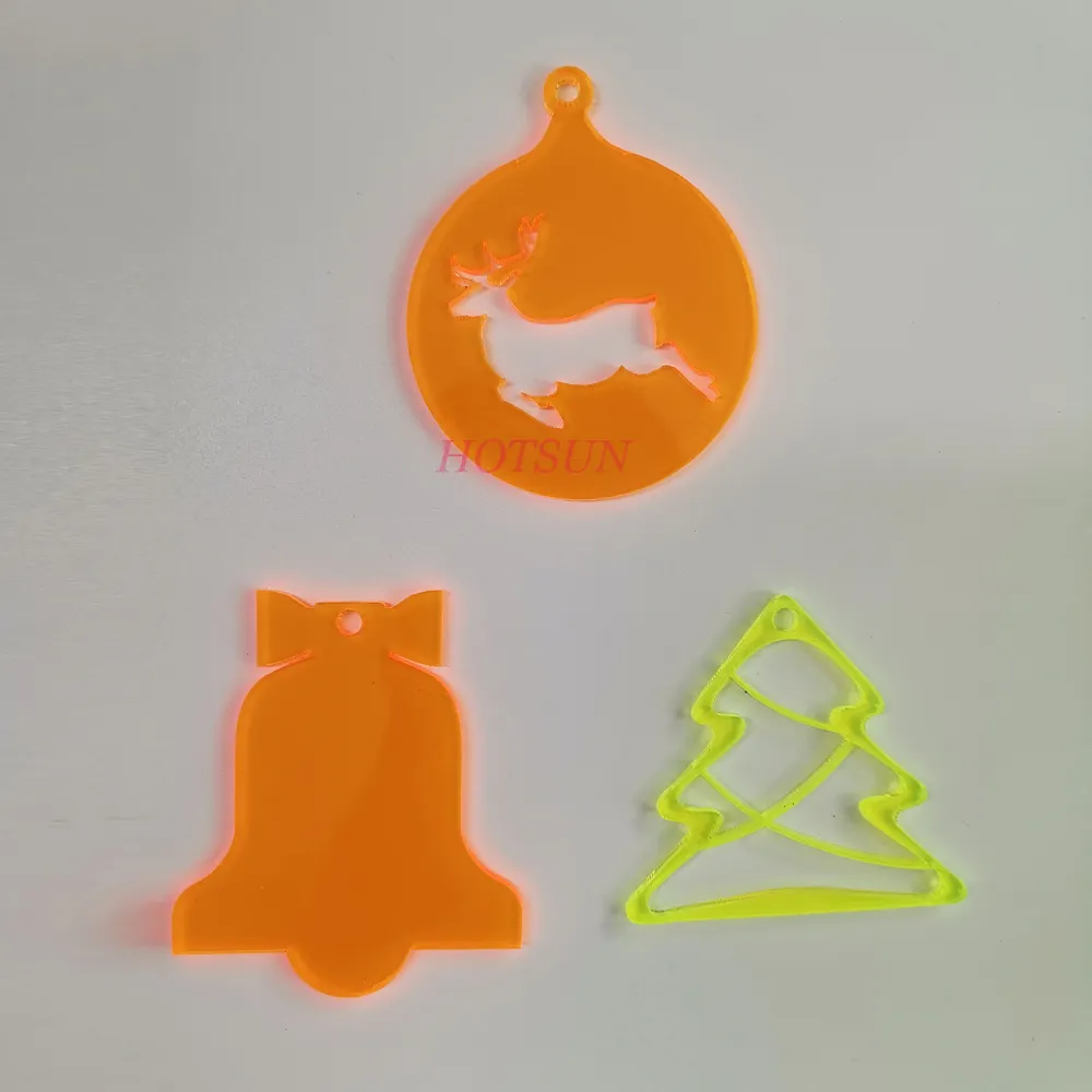 Free Sample PMMA Decoration Deer Snowflake Brick Laser Cut Acrylic Christmas Ornaments