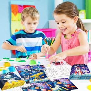 TY082 Outer Space Themed <strong>Mini</strong> Coloring <strong>Books</strong> <strong>DIY</strong> Small Activity <strong>Book</strong> for Kids Astronaut Party Galaxy Birthday Planet Party Decor - Product Image 5
