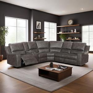Hot bán hiện đại thoải mái cắt góc ngồi có thể ngả <span class=keywords><strong>sofa</strong></span> Set nối dài giữ cốc gỗ đồ nội thất phòng khách 7016 - Product Image 1
