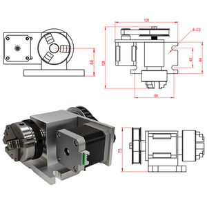 CNC Rotary Axis 4th Axis Top Notch Tailstock con Chuck Jaw 3 Jaw para Cnc Router Miiling Machine - Product Image 3