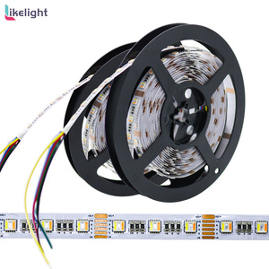 RGBWW LED ışık şeritler 5 in 1 60leds/m esnek işık şeridi Smd5050 RGB + CCT DC12V IP20 IP67IP68 tam renkli - Product Image 2