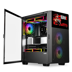 Porta aperta pannello laterale in vetro temperato Mid Tower ATX Gaming custodia PC con schermo Display LCD Monitor Case del Computer - Product Image 4