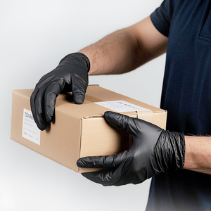 Высококачественные нитриловые перчатки, 5 мил, 100 шт., одноразовые черные нитриловые перчатки, без порошка - Product Image 6