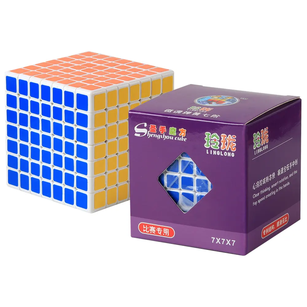 Sengso 7*7*7 LINGLONG magic cube nero/bianco Bottom sticker speed stress relief puzzle cube giocattoli educativi