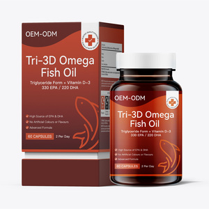Haute EPA DHA 1000mg Omega 3 huile de poisson Softgels Halal certifié en vrac OEM 1400mg supplément d'huile de poisson de haute mer pour le coeur et le cerveau - Product Image 1