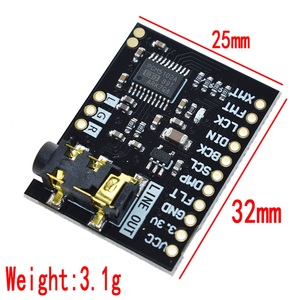 For <strong>Raspberry</strong> <strong>Pi</strong> pHAT Sound Card I2S interface PCM5102 DAC Module 24-bit Audio Board With Stereo Jack Beyond ES9023 PCM1794 - Product Image 2
