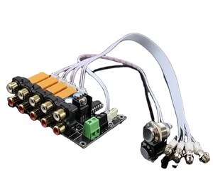 AC/DC <strong>4</strong> <strong>input</strong> <strong>1</strong> <strong>output</strong> Audio <strong>Input</strong> Signal Selector Relay Board Stereo Signal Switching Amplifier Board RCA For Speakers