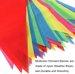 Banderines de cuerda de fiesta de Color sólido de doble cara con logotipo personalizado para colgar un banderín triangular - Product Image 3