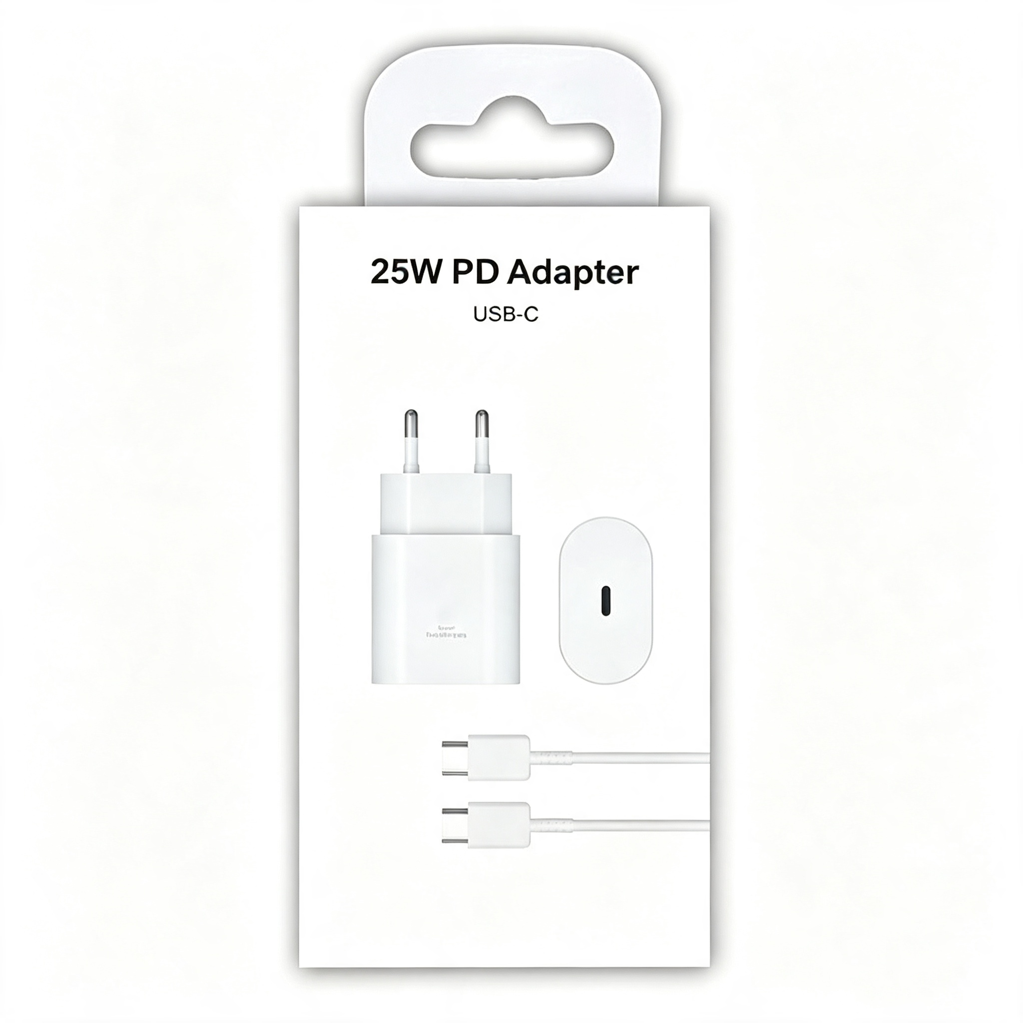 Blanco (calidad AAAA, enchufe de 25 W + cable con caja)