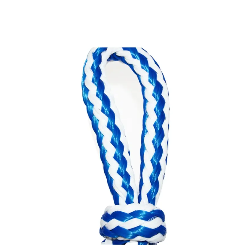 Corda de trança de seda torcida, corda de trança azul/branco de 10mm, cabo de rayon