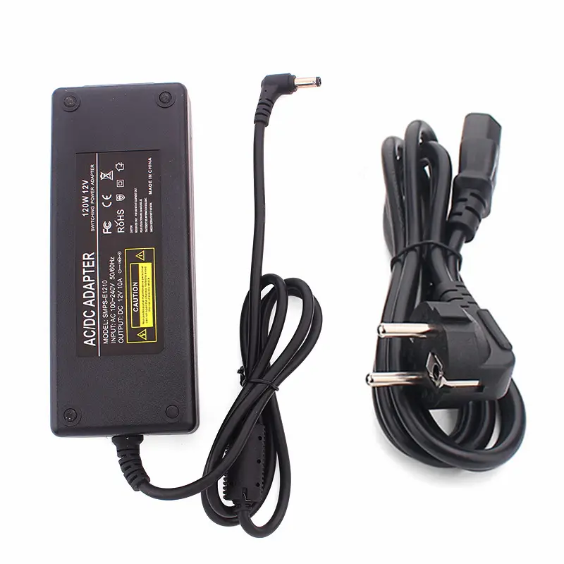 SMPS-E1210 EU DC Plug 5.5*2.1mm AC DC Adaptor Power Adapter 12V 10000Ma AC Power Adapter 12 Volt 10 Amps for CCTV Camera Monitor