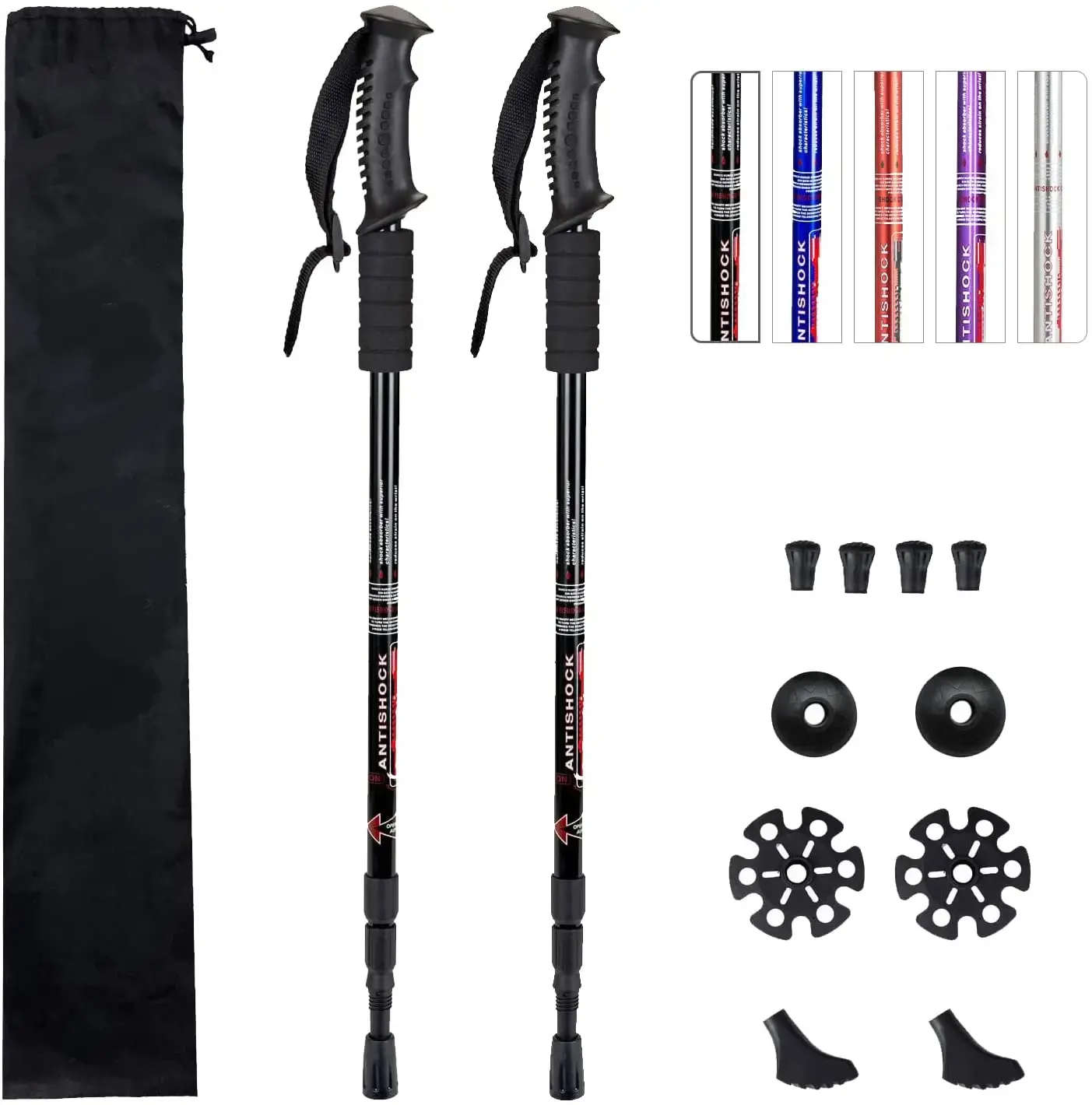 Ngoài trời Alpenstock sợi carbon đi bộ gậy telescoping có thể gập lại tự vệ đi bộ đường dài leo núi gậy