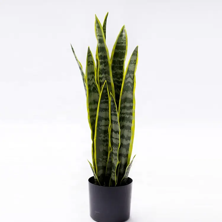 Plantas de imitación falsas con maceta de plástico negro, planta de serpiente Artificial, para el hogar Sansevieria, oficina, decoración interior y exterior