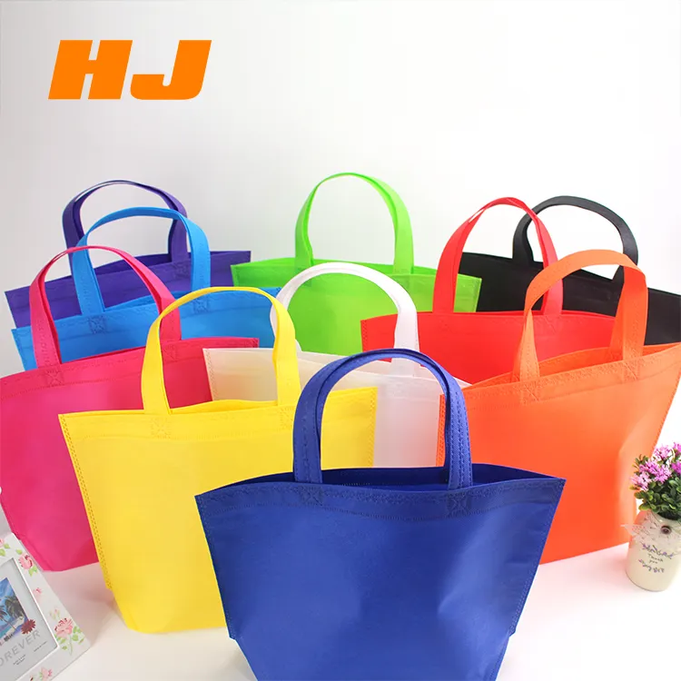 Promotional eco-friendly recycled handled non woven shopping bag with custom logos