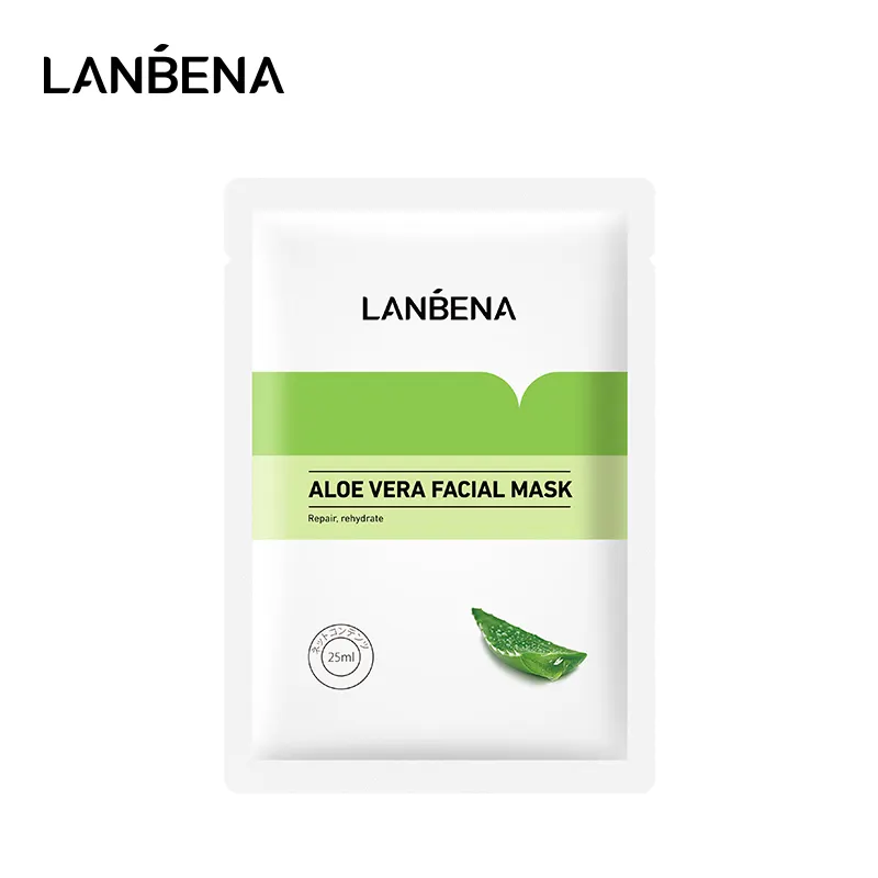 LANBENA Private Label Aloe Vera Anti Acne Skin Repairing maschera viso idratante maschera facciale in fogli