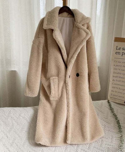 Beige teddy coat