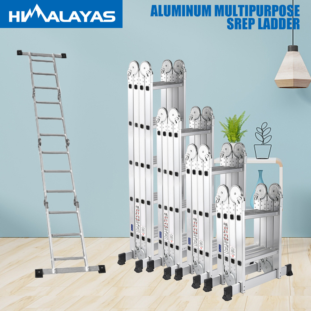 2021 High Quali y lowest  Price Aluminum Alloy Folding Multipurpose Step Stair Ladder 4*3