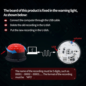 Alto decibelio 120DB Sensor de microondas Alarma de sonido y luz Cambio USB Audio Estroboscópico Sirena audible y visual para uso doméstico al aire libre - Product Image 3