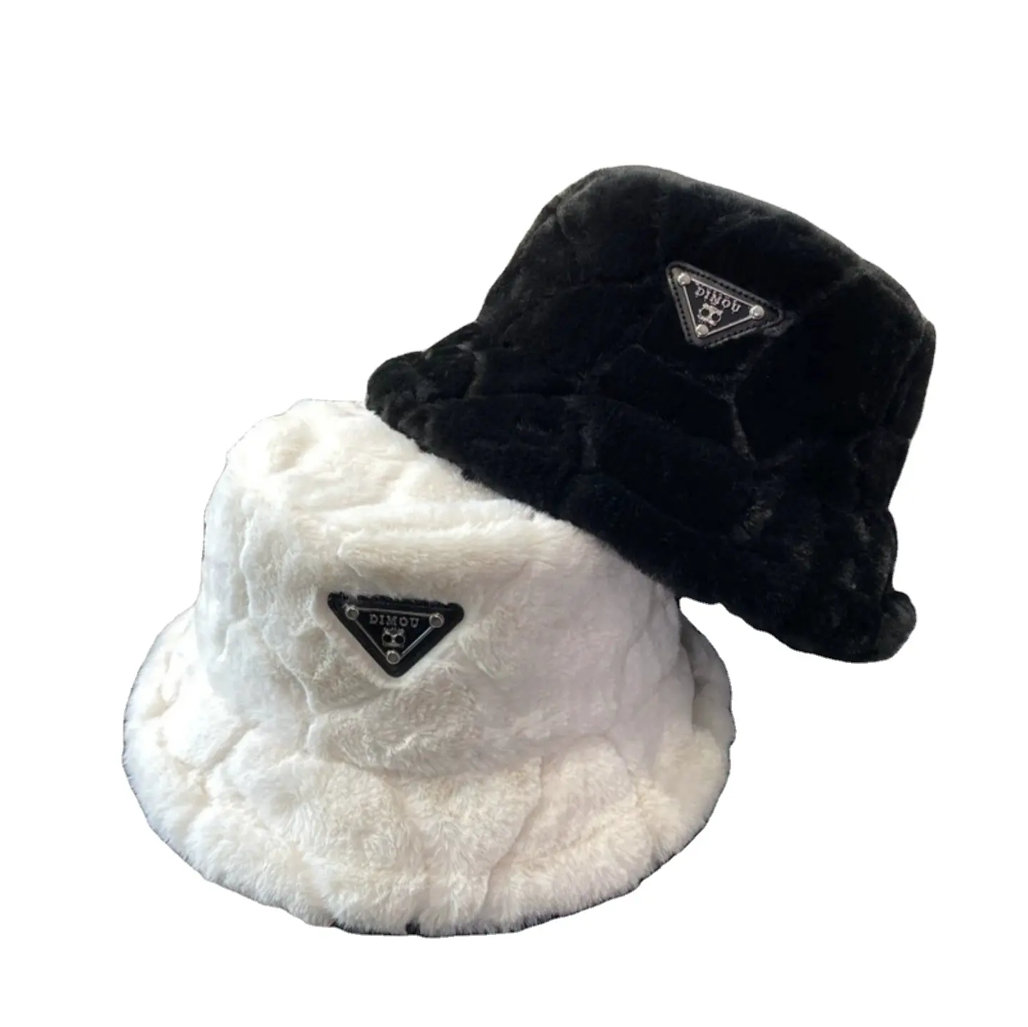 Cappello a secchiello da pescatore in pelliccia sintetica di peluche con cappello di lampone Delta retrò personalizzato caldo invernale