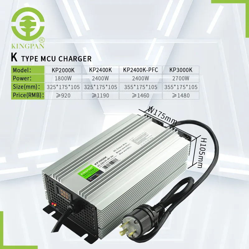 KC CE 2000W 12-72v baterai standar 90-264V input lifepo4 pengisi daya baterai lithium 48v30a untuk forklift kereta golf pengisi daya baterai