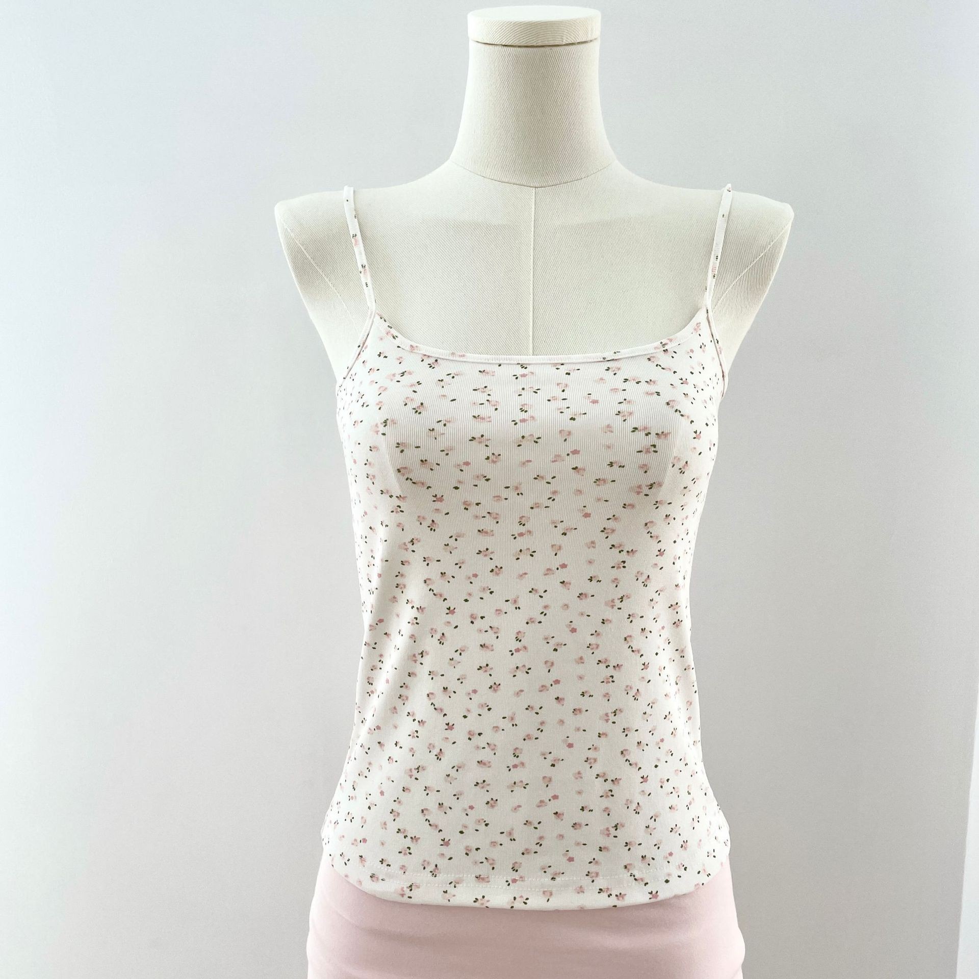 White background with pink flowers