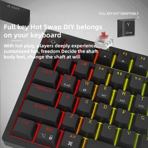 Teclado mecánico inalámbrico retroiluminado Low Axis 75% RGB, estilo de juego intercambiable en caliente, interfaz USB, bonito teclado LED personalizado para ordenador portátil