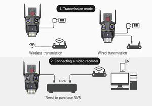 Cámara IP WIFI 8MP HD tres lentes PTZ cámara exterior 4K triple lente detección de movimiento alarma inteligente cámara de seguridad impermeable Ip66