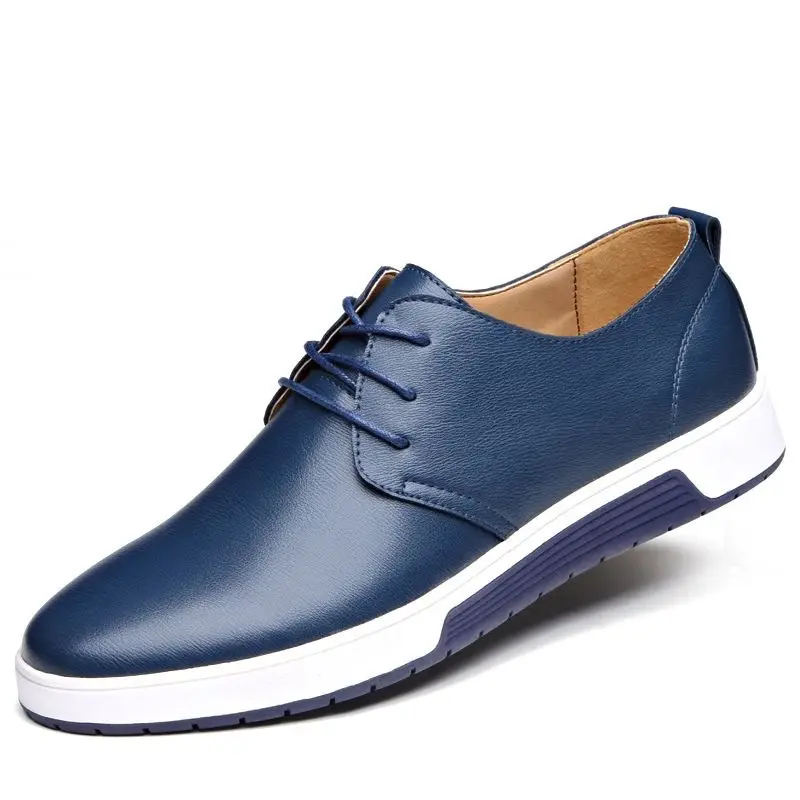 Zapatillas de deporte de moda con cordones informales para hombre, zapatos de cuero de microfibra, calzado para hombre, vestido de fiesta de boda, zapatos de oficina de negocios Oxford