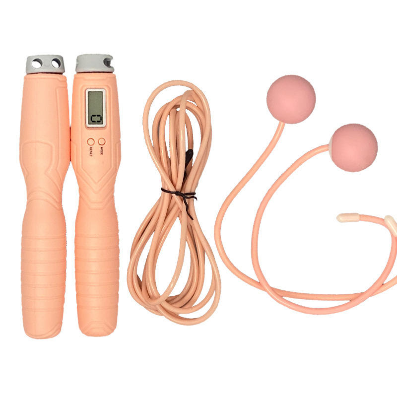 Corde à sauter rose + Poignée + Corde longue + Petite balle