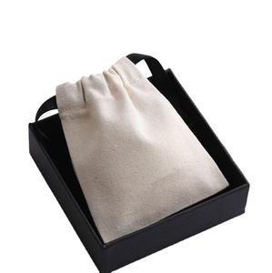 Bolso de tela de algodón con logotipo personalizado, bolsa de muselina con cordón, impresa - Product Image 4