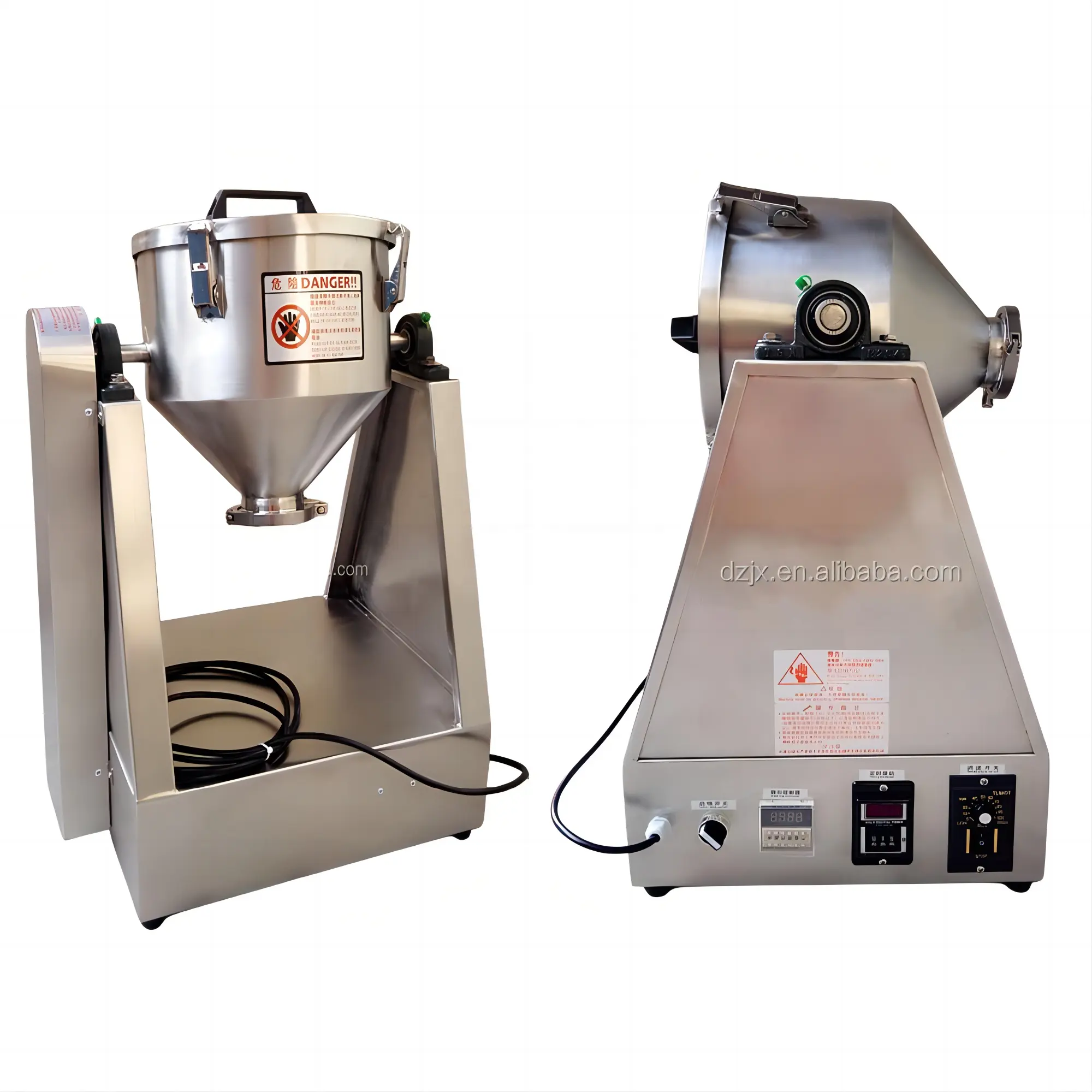 DZJX 2 5 10 20 30 50 100 kg café sec thé poudre à laver tambour malaxeur Double cône mélangeur laboratoire mélangeur Machines