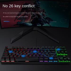 Logotipo personalizado 87-Key True Mechanical Blue Axis Interfaz USB Teclado para juegos de computadora multifuncional - Product Image 5