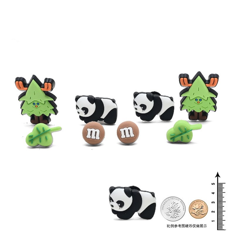 Panda Bosque Zapato Flor (8 piezas)