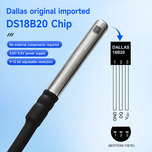 DS18B20 NTCサーミスタ1m周囲温度センサー,正確な測定 - Product Image 4