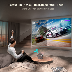 Auking projektör 4k Video Mini projektör ev LED taşınabilir Video Google App Full HD akıllı Android 9 projektör - Product Image 5