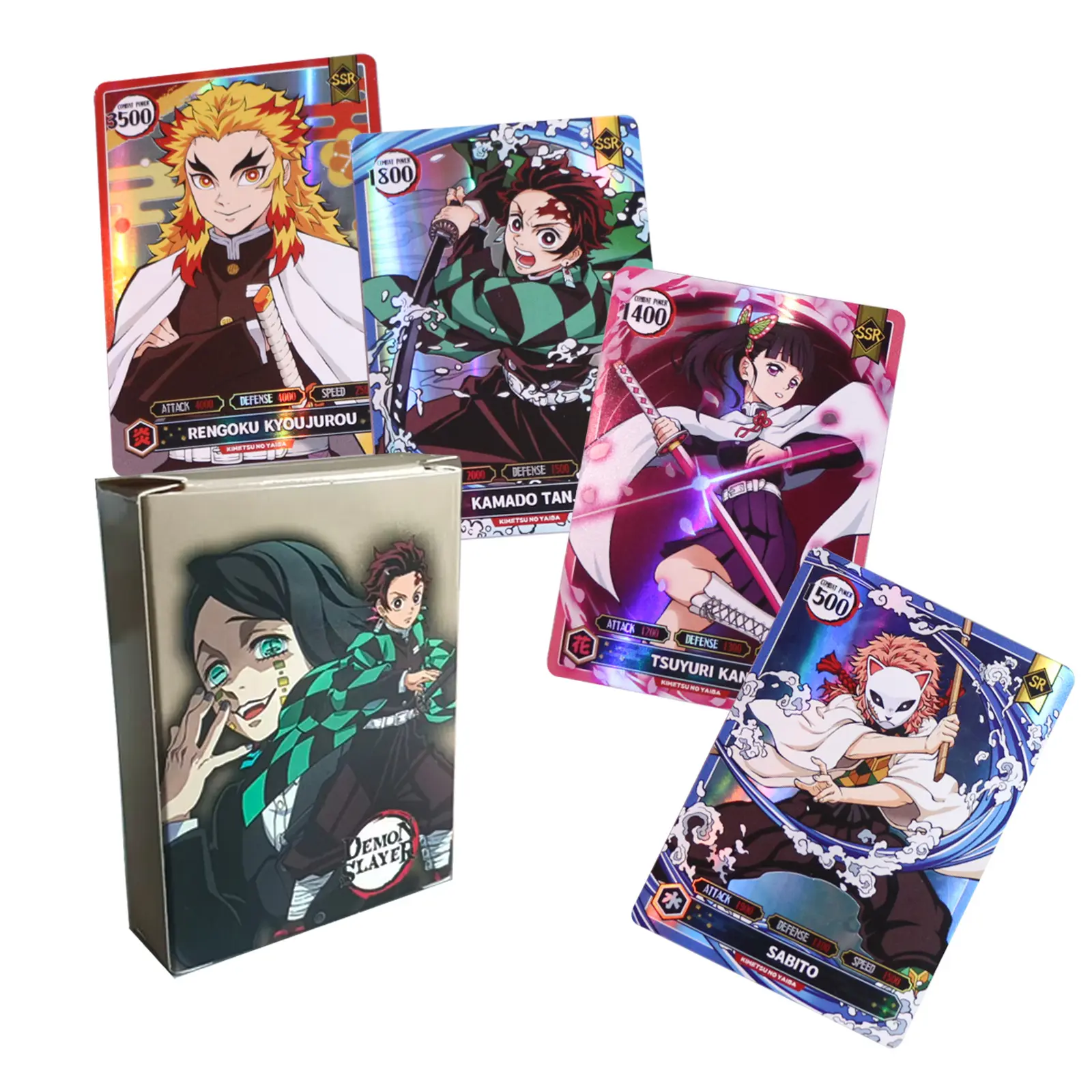 Atacado 50pcs // Box Japonês Anime Cartões De Jogo One Piece Narutos Dragon Balls Demon Slayer Cartões Jogo Anime Coleção