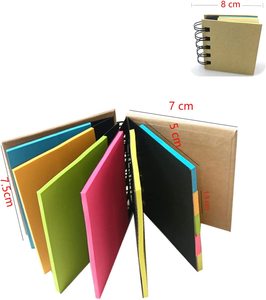 Papel kraft de fabricante, tapa dura, Mini cuaderno, regalo publicitario, logotipo personalizado, Bloc de notas encuadernado en espiral con notas adhesivas surtidas - Product Image 4