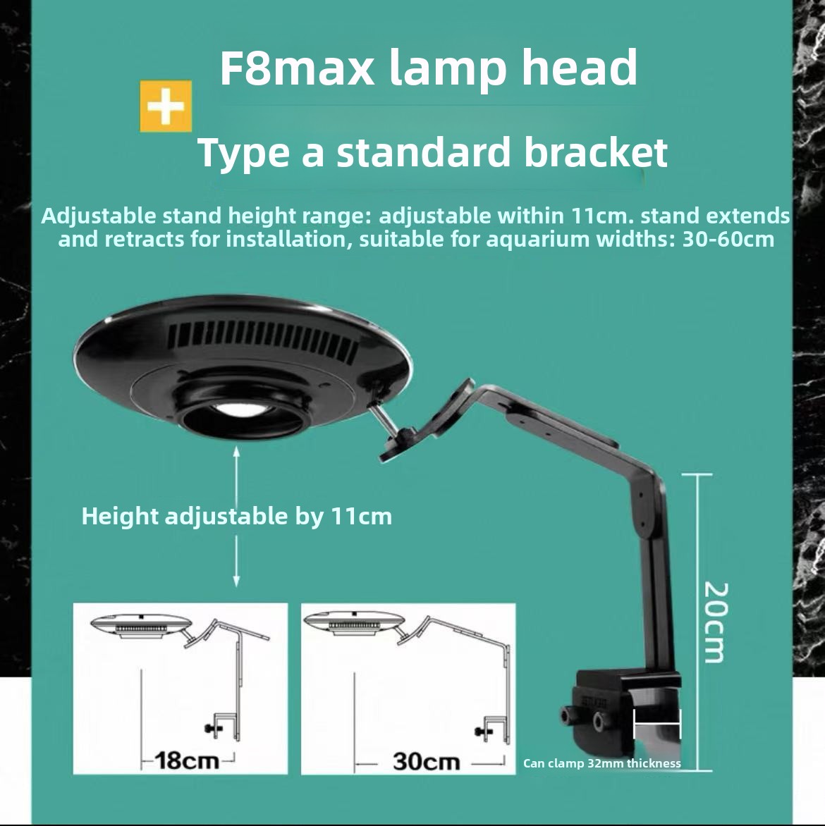 Tête de lampe F8 MAX et support standard