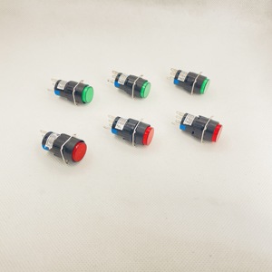 16 mm12v 24V ha condotto la testa rettangolare quadrata rotonda di plastica 1 no1nc interruttore a pulsante elettrico momentaneo - Product Image 5