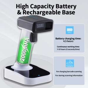 Lector de código de barras 1D a prueba de golpes Escáneres de barras Qr Escáner de código de barras Bluetooth 2D automático de mano - Product Image 6