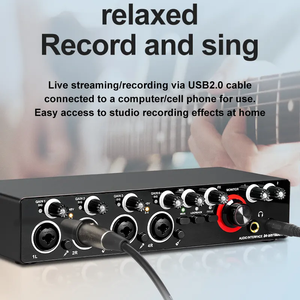 Micrófono de grabación de estudio USB externo 48V MD44 24Bit 192KHz Interfaz de audio Tarjeta de sonido de salida de 4 entradas