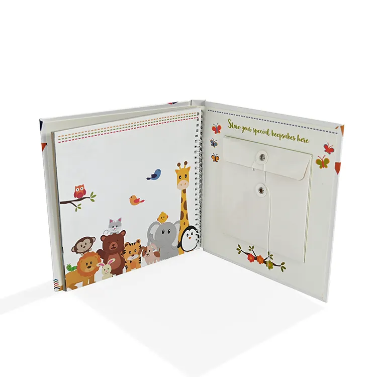 Livro de memória personalizado, capa dura personalizada adorável do bebê cultivo livro de memória milestone